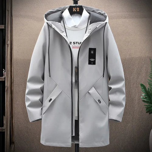 Lässige lange Mäntel Mode Kapuzen Windjacke Outwear | tif-shop24.de