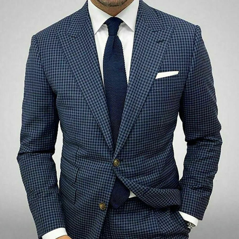 Traje Hombre Hübscher Erreichte Revers Hahnentritt Anzüge | tif-shop24.de