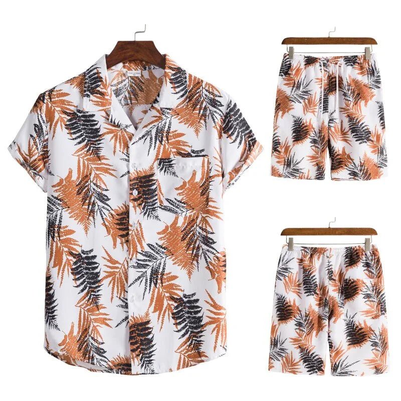 Hawaiian Set Coconut Druck Sets Kurzarm Sommer Casual Floral Shirt Strand Anzug Urlaub Mode - tif-shop24.de