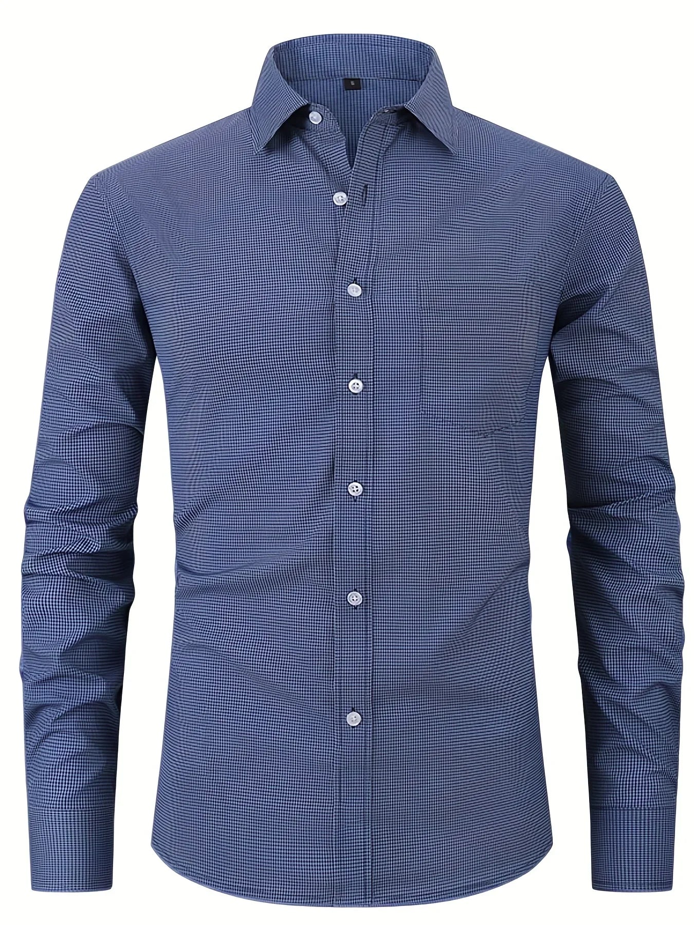 Halbformales Brusttaschen-Knopfleisten-Langarmhemd für Geschäftszwecke - tif-shop24.de