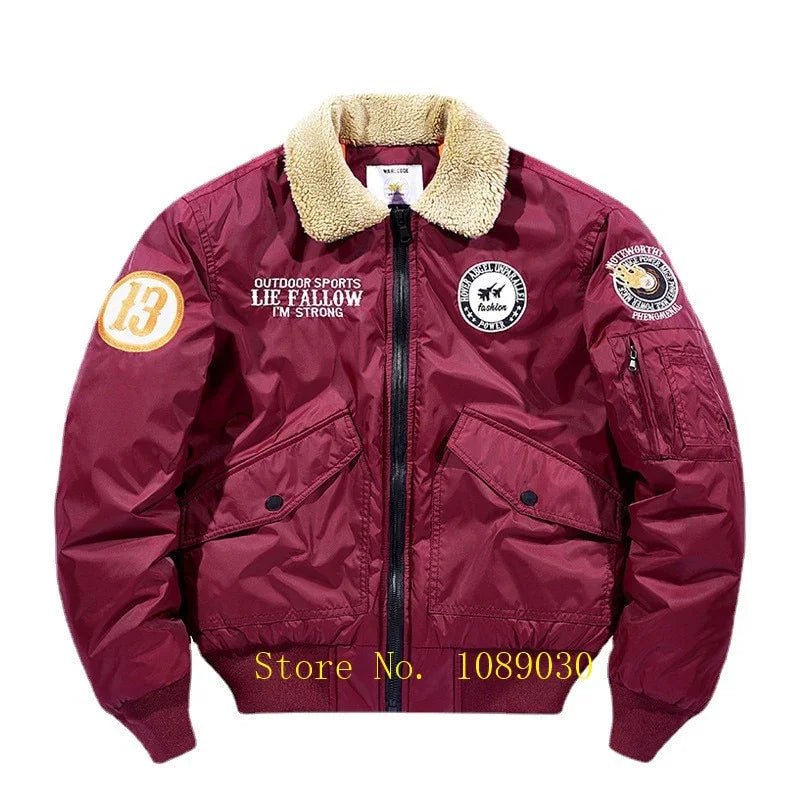 Flug Pilot Jacken Mode Hip Hop Streetwear Stickerei  Winddicht Bomber Jacke Baumwolle | tif-shop24.de