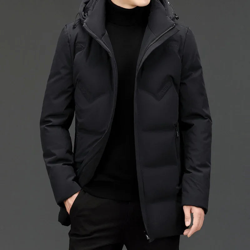 High-End-Neue Marke Casual Fashion Lange Ente Unten Jacke Mit Kapuze Windjacke - tif-shop24.de