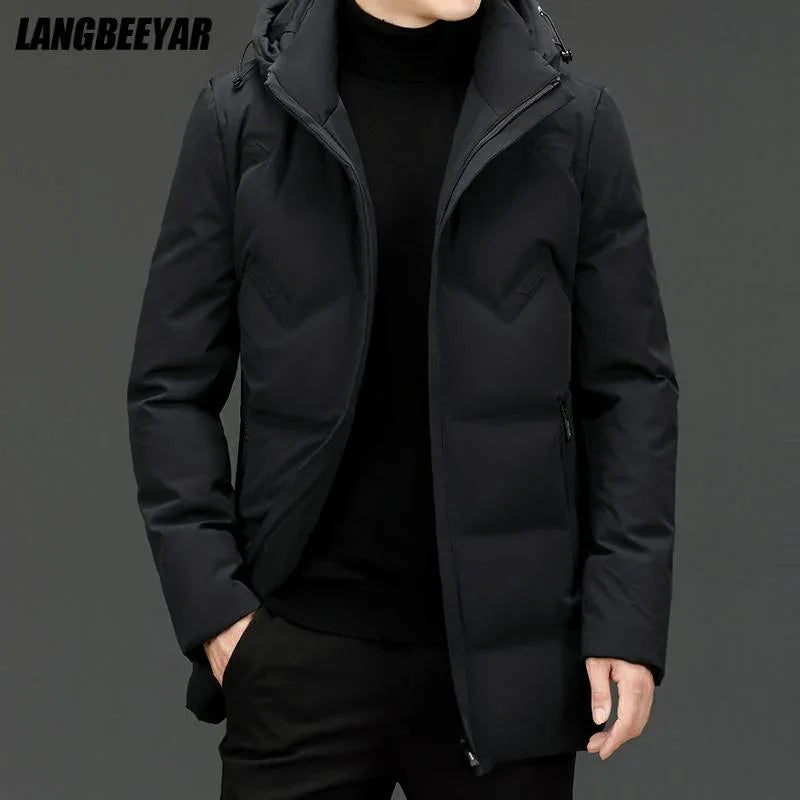 High-End-Neue Marke Casual Fashion Lange Ente Unten Jacke Mit Kapuze Windjacke - tif-shop24.de