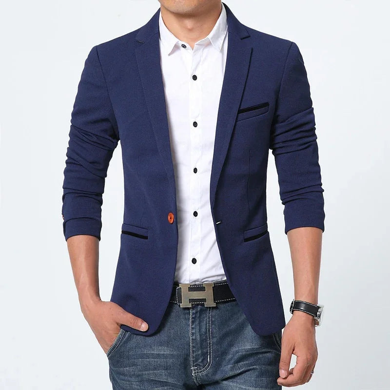 Frühling Herbst Luxus Herren Blazer Casual Business Baumwolle Slim Fit - tif-shop24.de