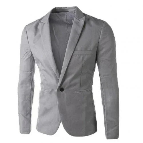 Männer Einfarbig Langarm Revers Eine Taste Tasche Blazer Dünne Klage Mantel Fit | tif-shop24.de