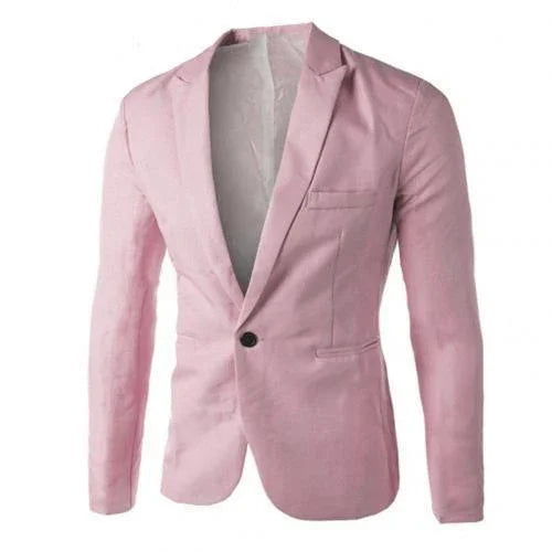 Männer Einfarbig Langarm Revers Eine Taste Tasche Blazer Dünne Klage Mantel Fit | tif-shop24.de