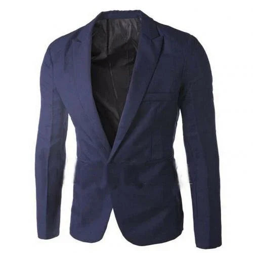 Männer Einfarbig Langarm Revers Eine Taste Tasche Blazer Dünne Klage Mantel Fit | tif-shop24.de