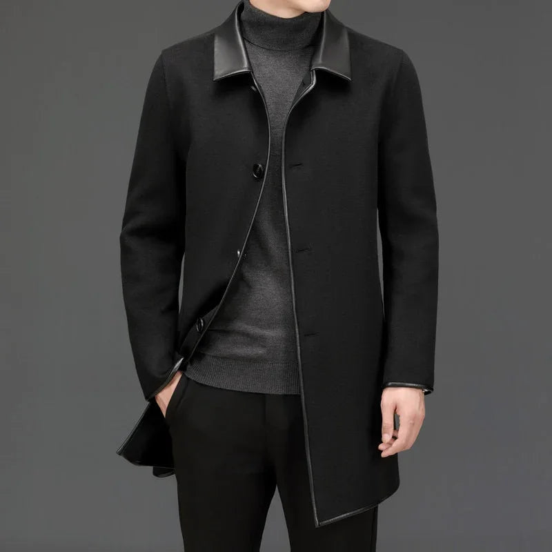 Winter Doppelseitiger Wollmantel verdickter Trenchcoat Smart Casual Wolljacken | tif-shop24.de