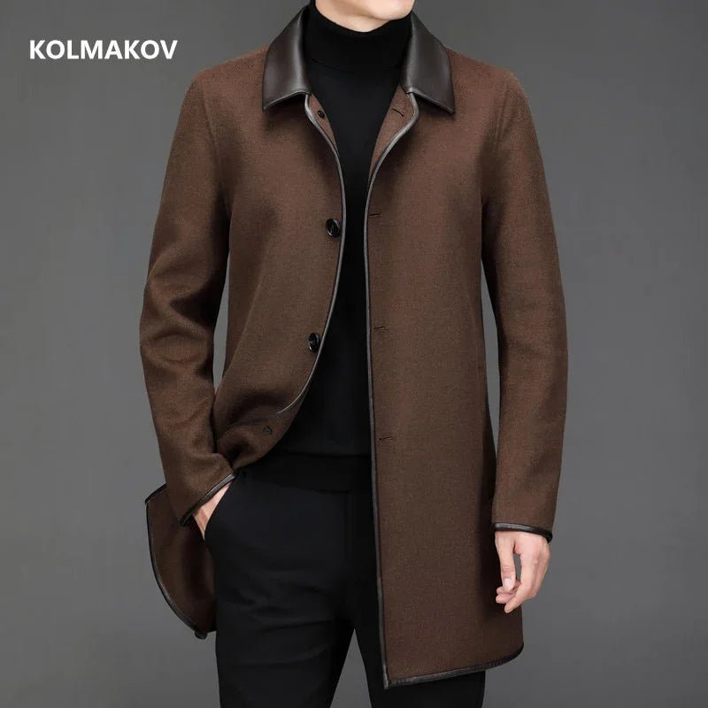 Winter Doppelseitiger Wollmantel verdickter Trenchcoat Smart Casual Wolljacken | tif-shop24.de