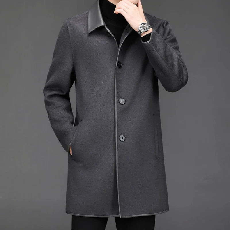 Winter Doppelseitiger Wollmantel verdickter Trenchcoat Smart Casual Wolljacken | tif-shop24.de