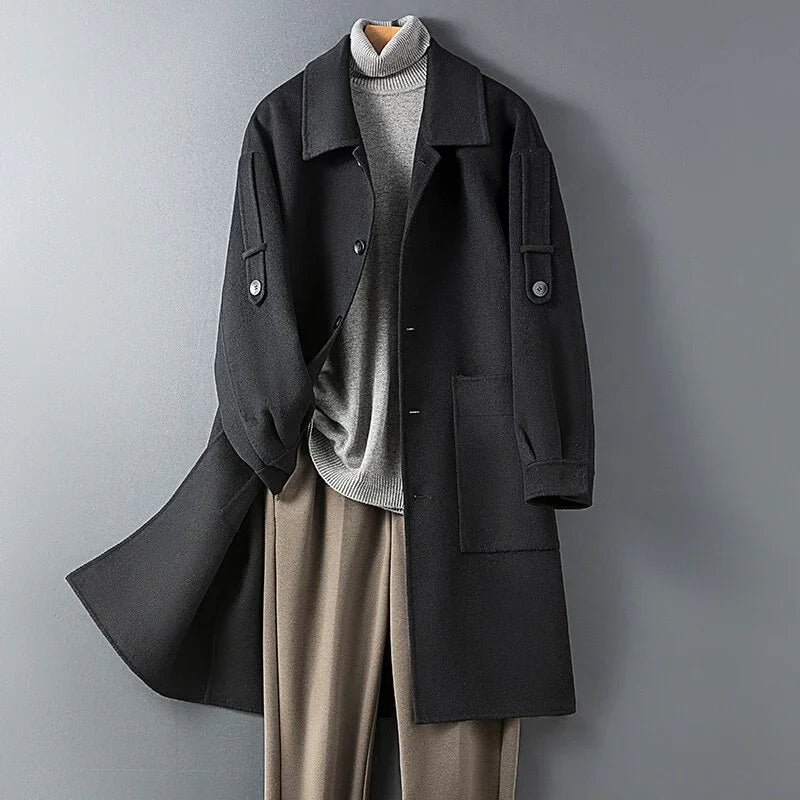 Winter neue hochwertige Woll-Trenchcoat Wolljacken dicker warmer doppelseitiger Wollmantel | tif-shop24.de