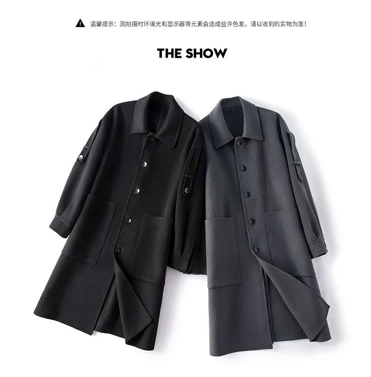 Winter neue hochwertige Woll-Trenchcoat Wolljacken dicker warmer doppelseitiger Wollmantel | tif-shop24.de