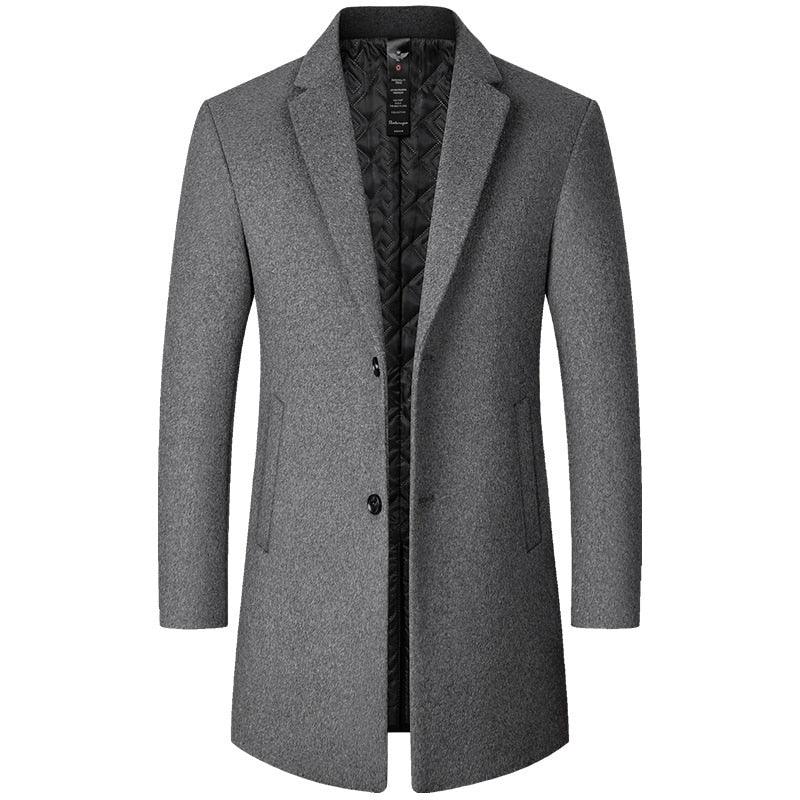 Winter Wolle  Dicken Mantel Stehen Kragen Wolle Mischung Outwear Jacke Smart Casual Graben Plus Größe | tif-shop24.de