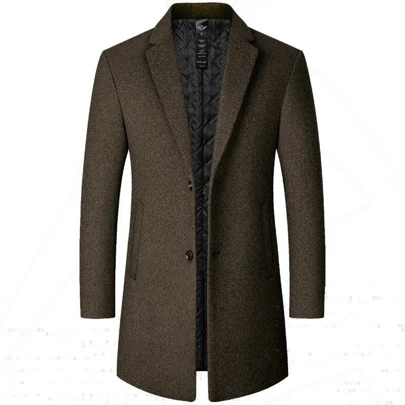 Winter Wolle  Dicken Mantel Stehen Kragen Wolle Mischung Outwear Jacke Smart Casual Graben Plus Größe | tif-shop24.de