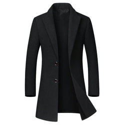 Winter Wolljacke Herren Hochwertiger Wollmantel lässig Slim Kragen Wollmantel Herren langer Baumwollkragen Trenchcoat | tif-shop24.de