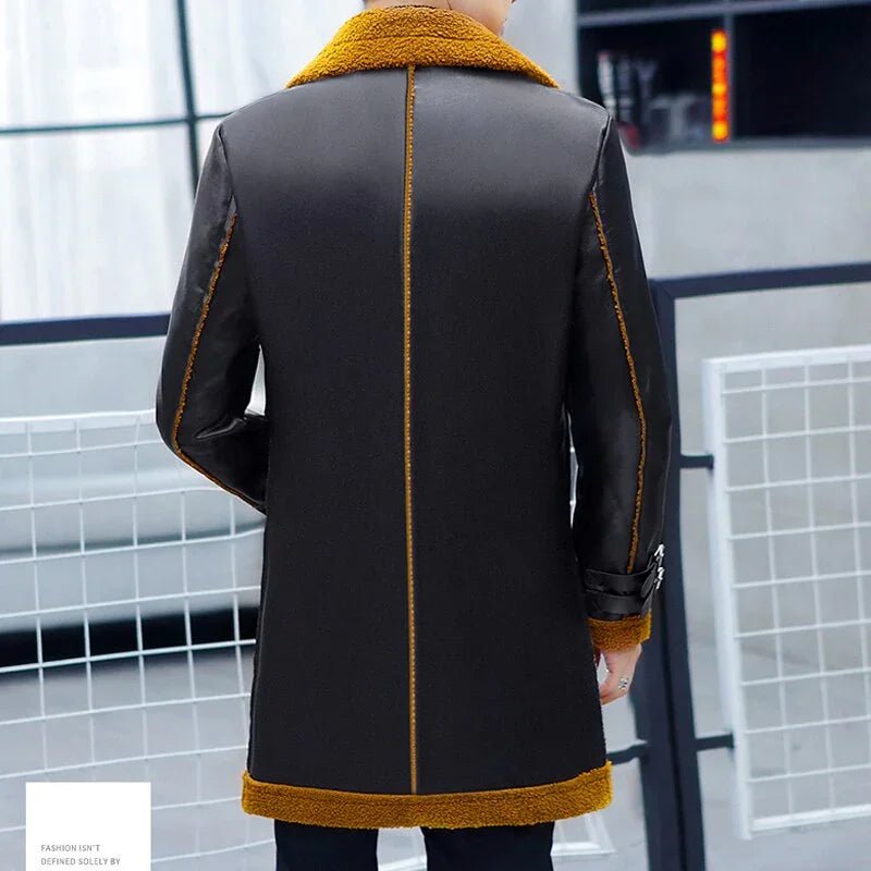 Mittel Lange Faux Leder Samt Warm Passende Koreanische Version Winter Plüsch Fell Integrierte Windjacke | tif-shop24.de