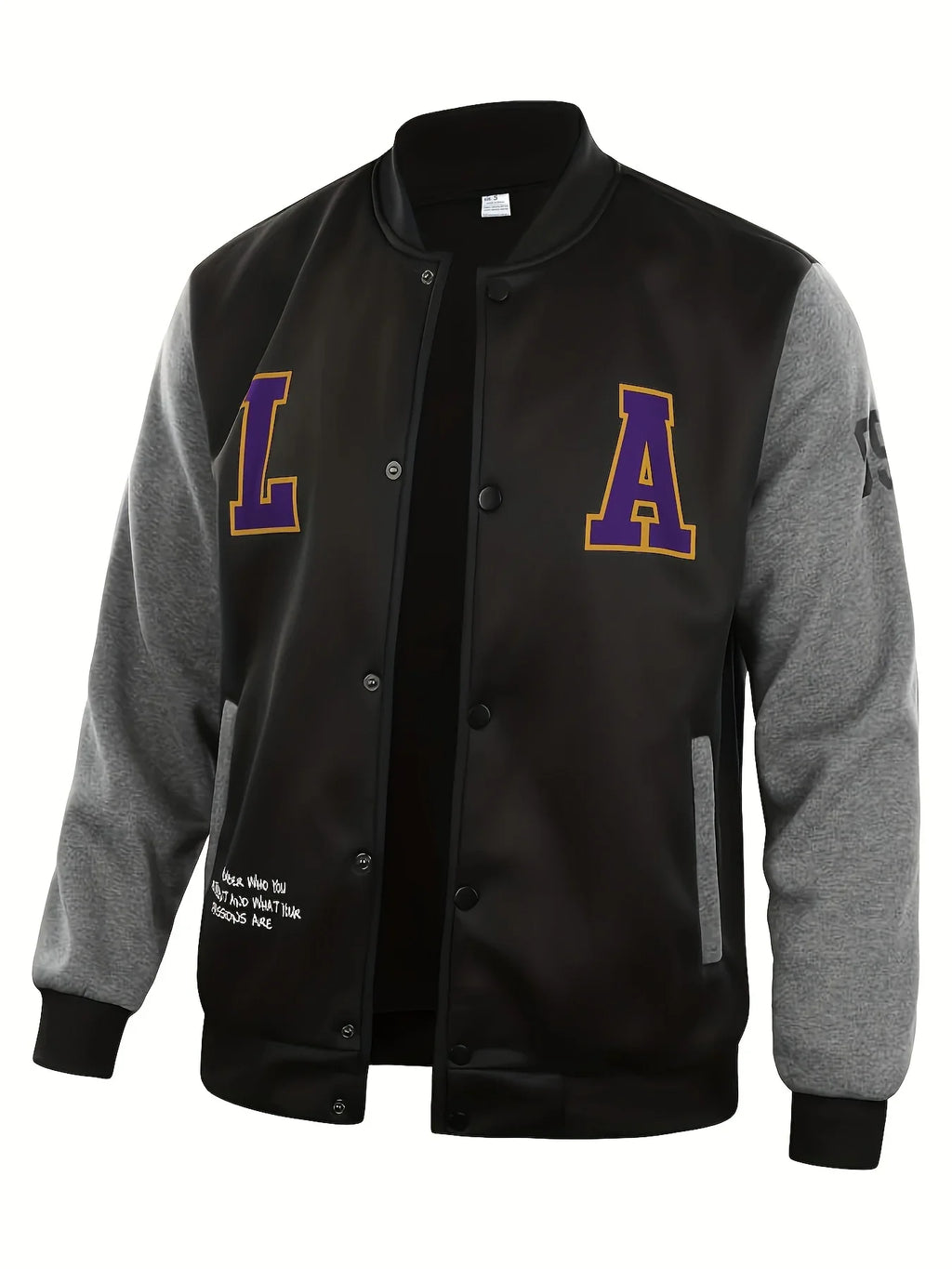 Lässige Farbblock-Knöpfen Für Den Schul-Baseball Jacke | tif-shop24.de