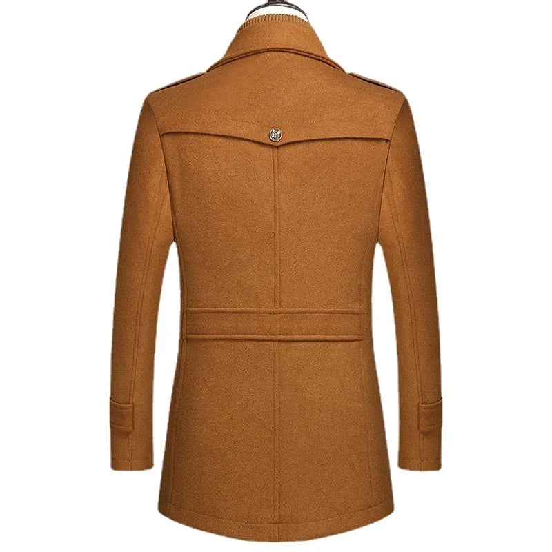 Mittellange und Wolljacke Stehkragen Slim Plus Baumwolle Verdickter Mantel | tif-shop24.de