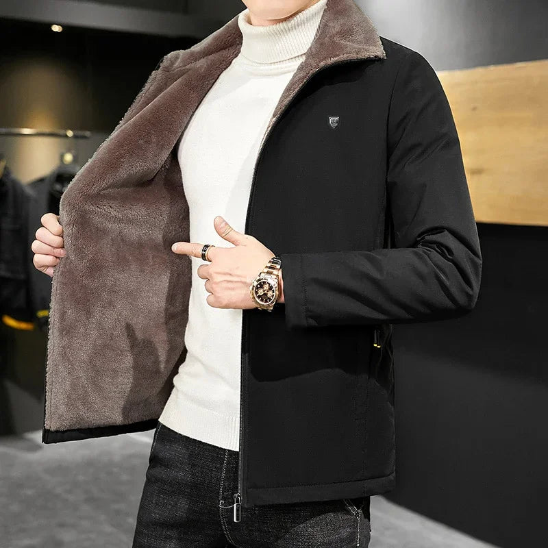 Warme Winter Pelz Kragen Windjacke Baumwolle Padded Dicken Casual Fleece | tif-shop24.de