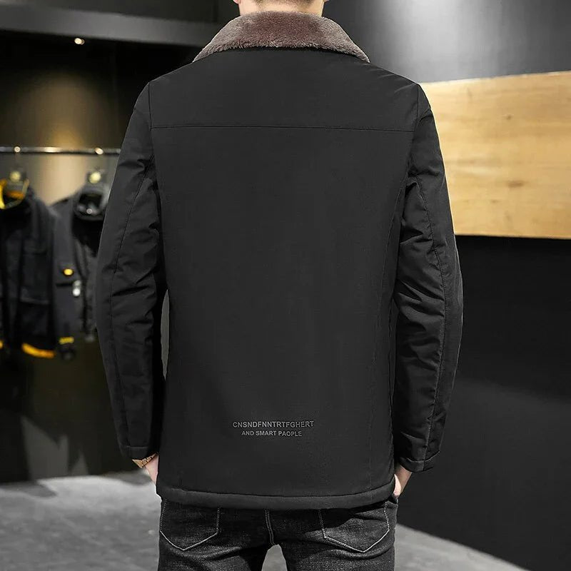 Warme Winter Pelz Kragen Windjacke Baumwolle Padded Dicken Casual Fleece | tif-shop24.de