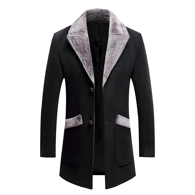 Winter High-end-Boutique Verdickt Warme Casual Business Woolen Lange Mäntel | tif-shop24.de