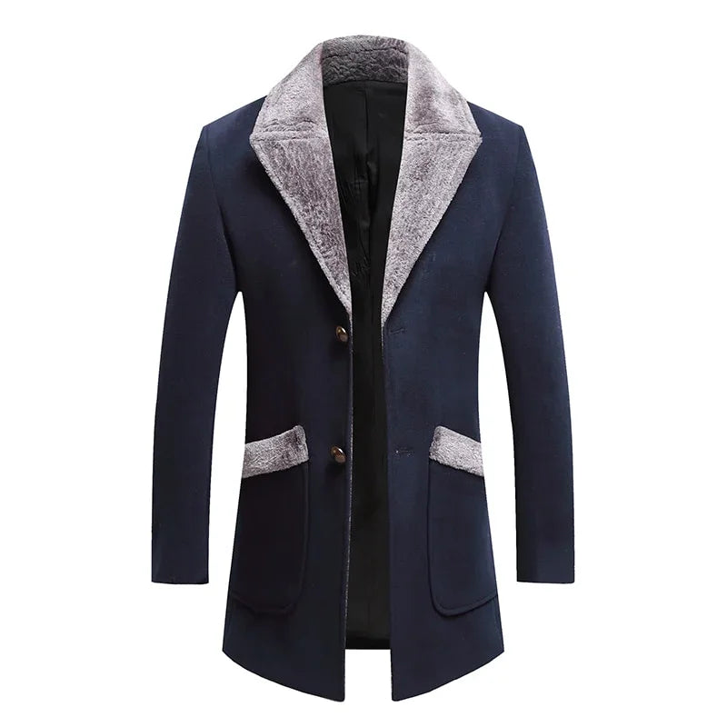 Winter High-end-Boutique Verdickt Warme Casual Business Woolen Lange Mäntel | tif-shop24.de