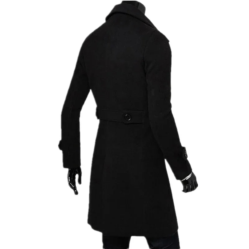 BOLUBAO Winter Casual Trench Coat Mid-Length British Slim Jacket Double-Breasted Solid Color Trench Coat | tif-shop24.de