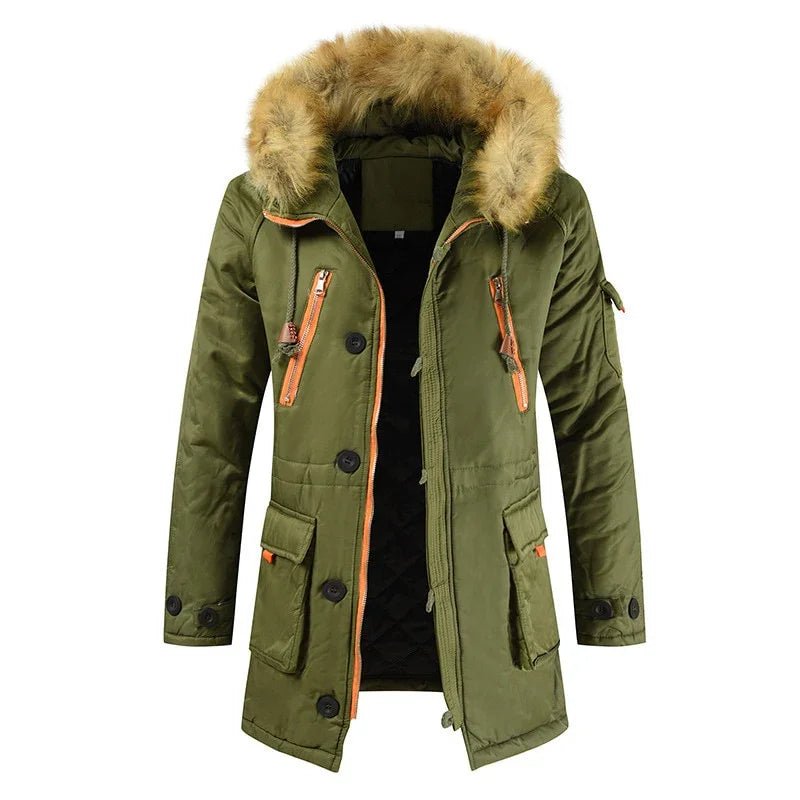 HIEXHSE Winter Jacke Parka Marke Gepolsterte Künstliche Pelz Mittel langen Dicken Parkas Snowjacket - tif-shop24.de