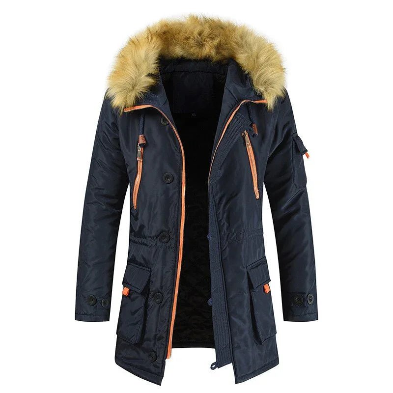 HIEXHSE Winter Jacke Parka Marke Gepolsterte Künstliche Pelz Mittel langen Dicken Parkas Snowjacket | tif-shop24.de