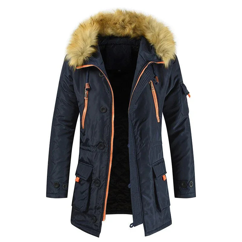 HIEXHSE Winter Jacke Parka Marke Gepolsterte Künstliche Pelz Mittel langen Dicken Parkas Snowjacket | tif-shop24.de