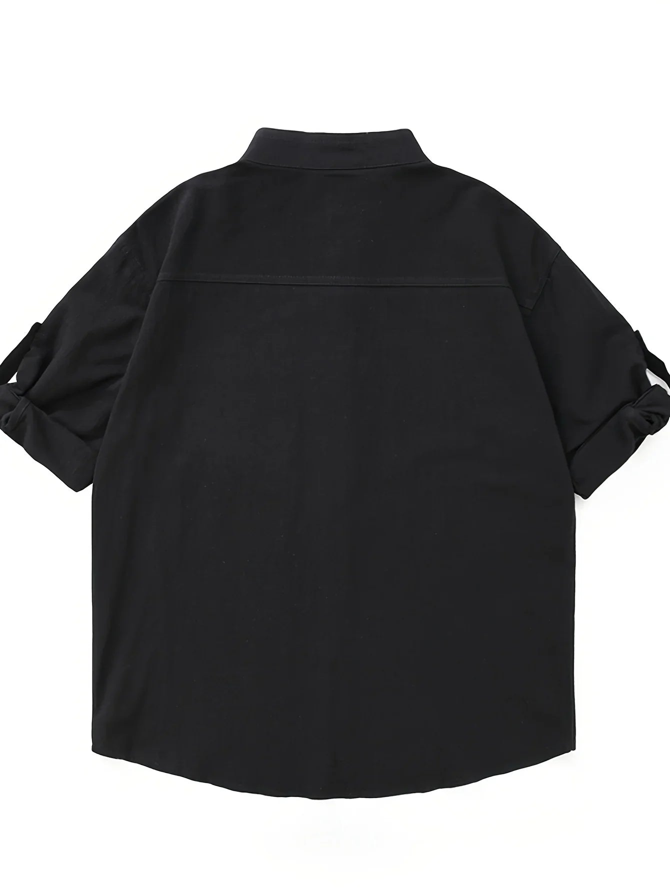 Stilvolles Baumwolle Locker Solides Hemd, Lässig Atmungsaktives Revers-Knopf Kurzarmhemd - tif-shop24.de