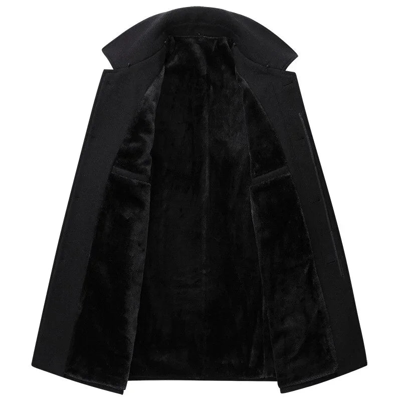 Winter Wolle Marke Kunstpelzkragen Slim Fit Kaschmirmantel | tif-shop24.de