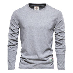 Baumwolle Langarm T-Shirt Solide Hohe Qualität Tops Klassische Outfit | tif-shop24.de