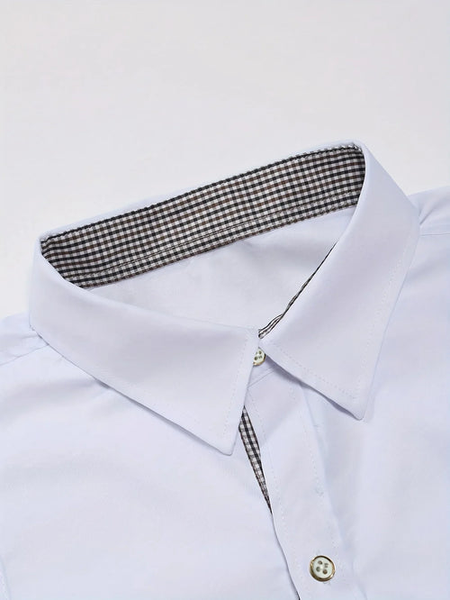 Lässige Karomuster-Design Slim Fit Langarm-Knopfleiste Hemd, Frühling Herbst Outdoor Top - tif-shop24.de