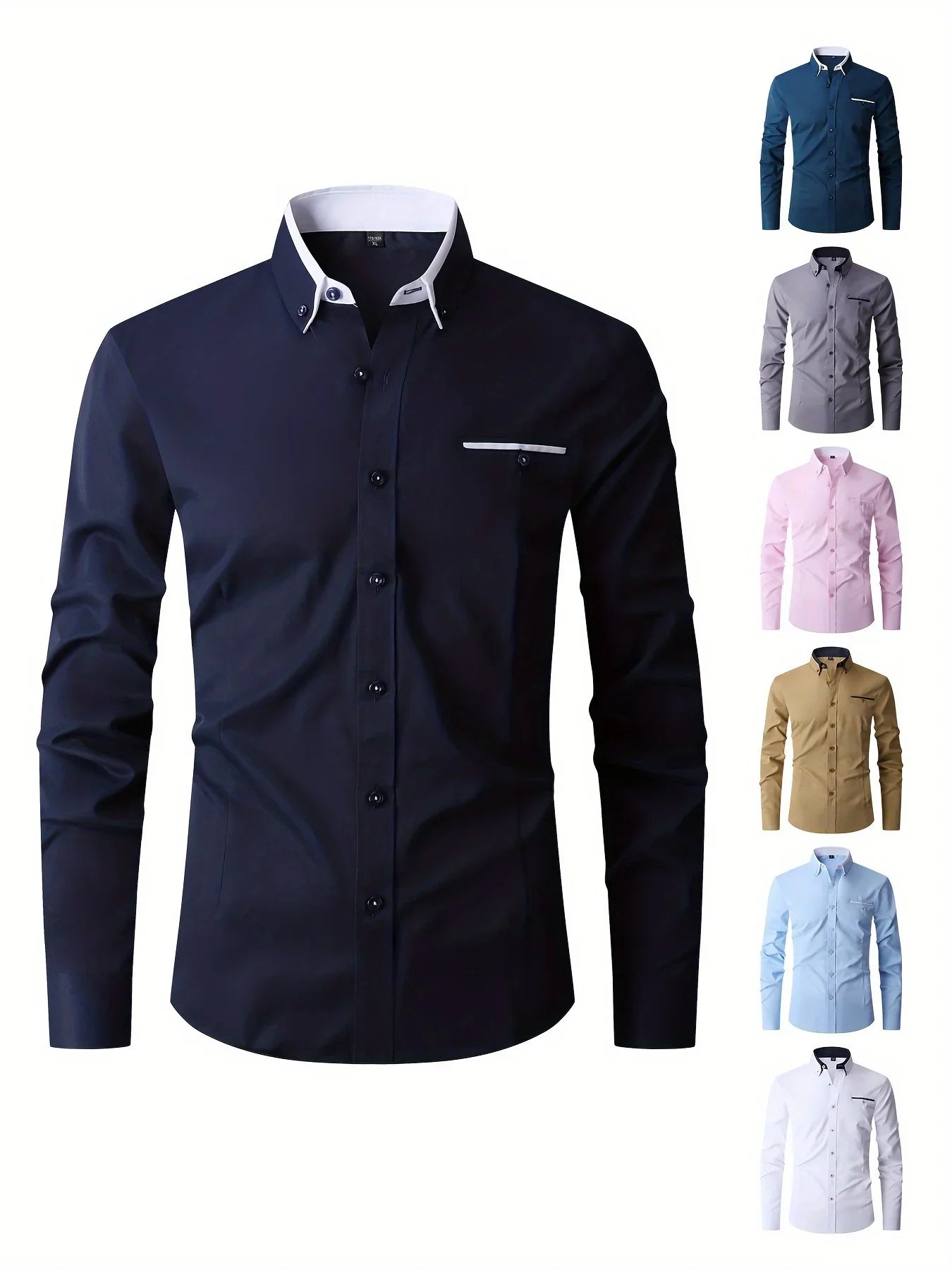 Stilvolles Langarmhemd Mit Knopfleiste Und Brusttasche, Frühlings- Und Herbstbluse, Geschenk - tif-shop24.de