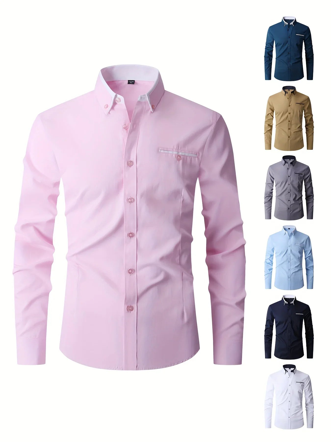 Stilvolles Langarmhemd Mit Knopfleiste Und Brusttasche, Frühlings- Und Herbstbluse, Geschenk - tif-shop24.de