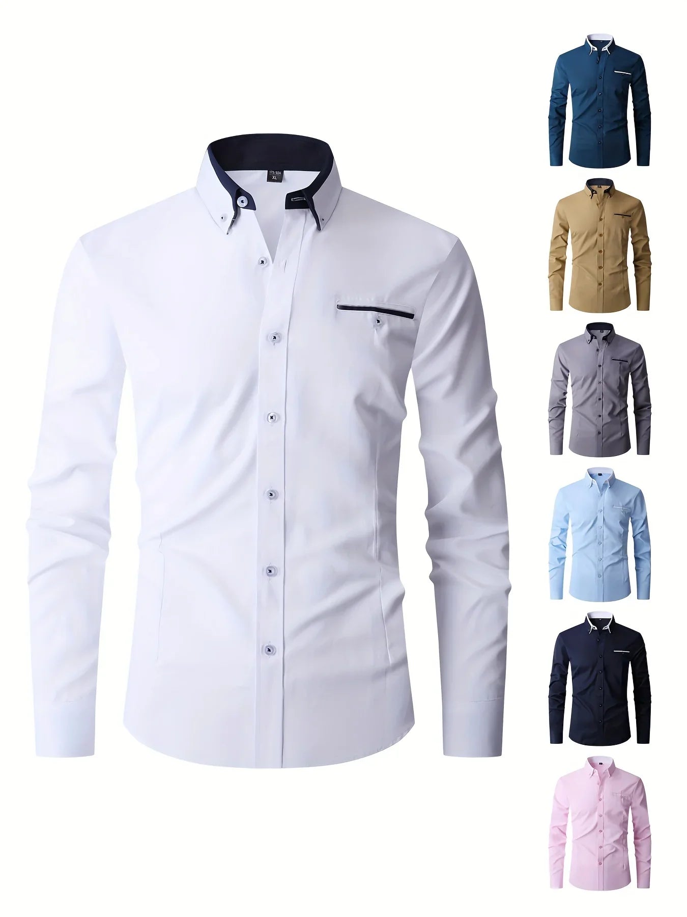 Stilvolles Langarmhemd Mit Knopfleiste Und Brusttasche, Frühlings- Und Herbstbluse, Geschenk - tif-shop24.de