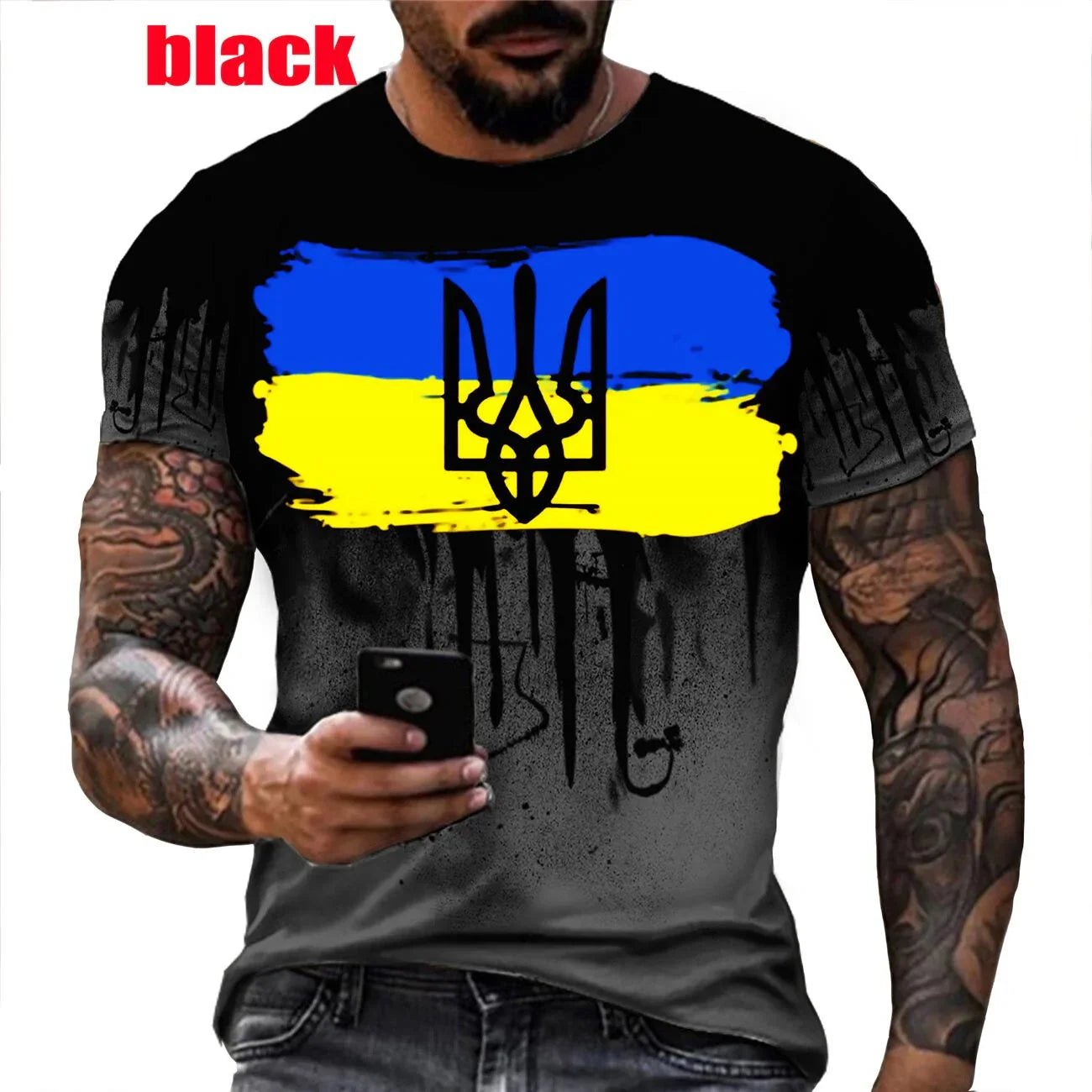 Summer Fashion Camo Ukraine Flag 3d Printing T-shirt Harajuku Casual | tif-shop24.de