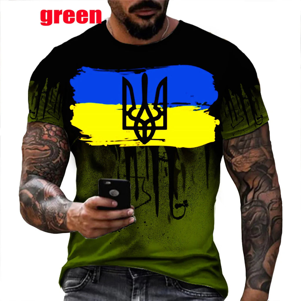 Summer Fashion Camo Ukraine Flag 3d Printing T-shirt Harajuku Casual | tif-shop24.de