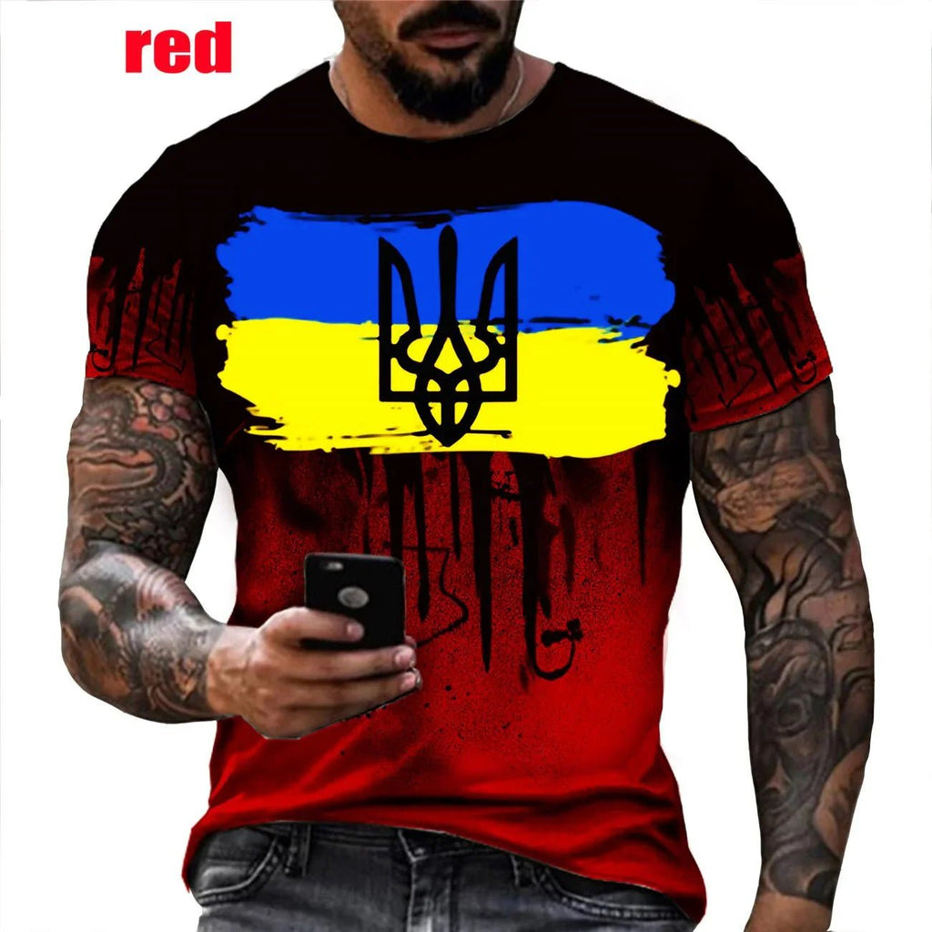 Summer Fashion Camo Ukraine Flag 3d Printing T-shirt Harajuku Casual | tif-shop24.de