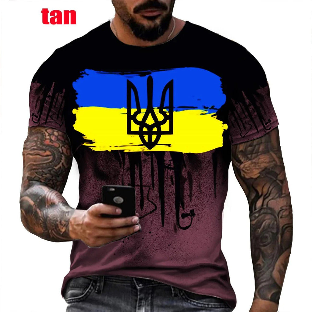 Summer Fashion Camo Ukraine Flag 3d Printing T-shirt Harajuku Casual | tif-shop24.de