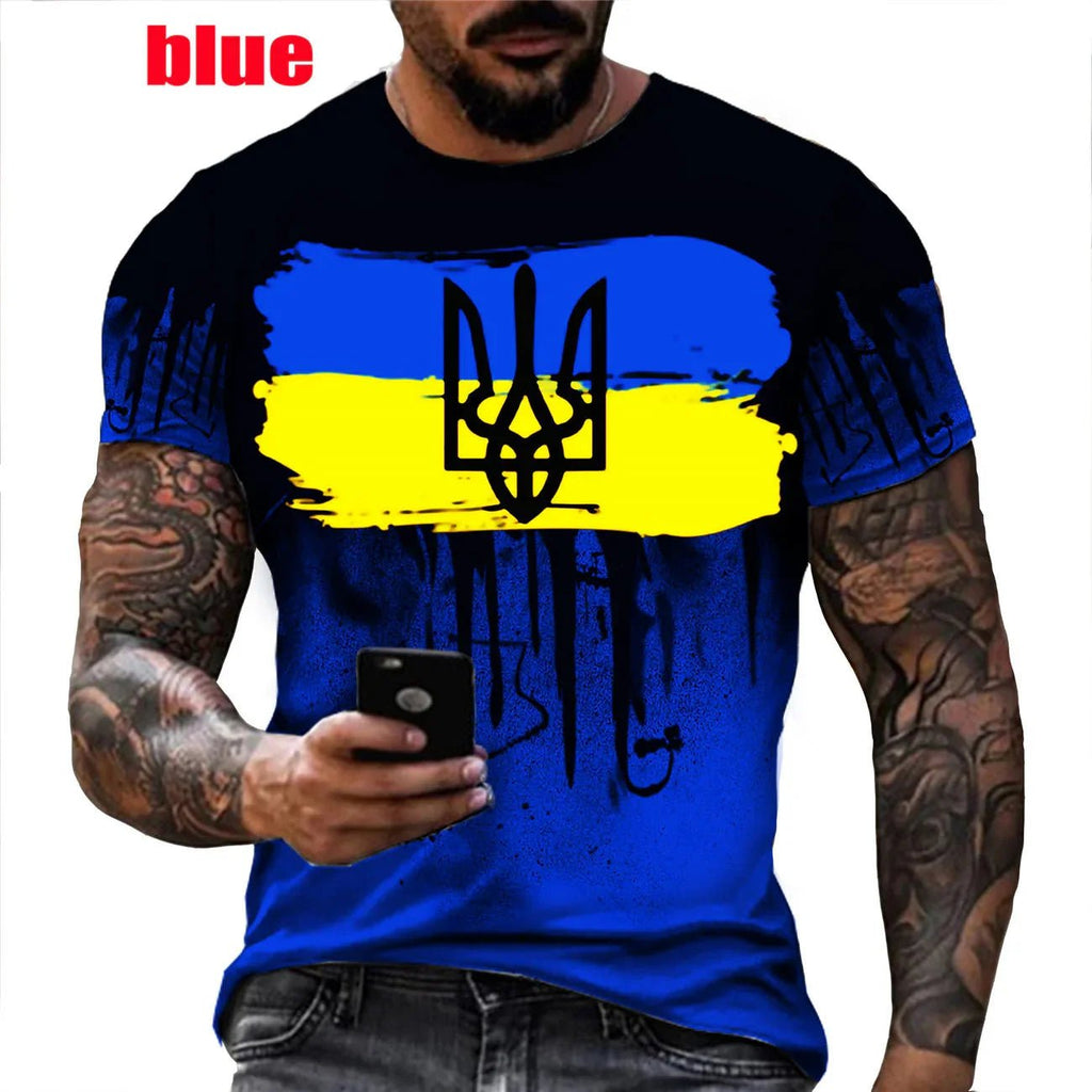 Summer Fashion Camo Ukraine Flag 3d Printing T-shirt Harajuku Casual | tif-shop24.de