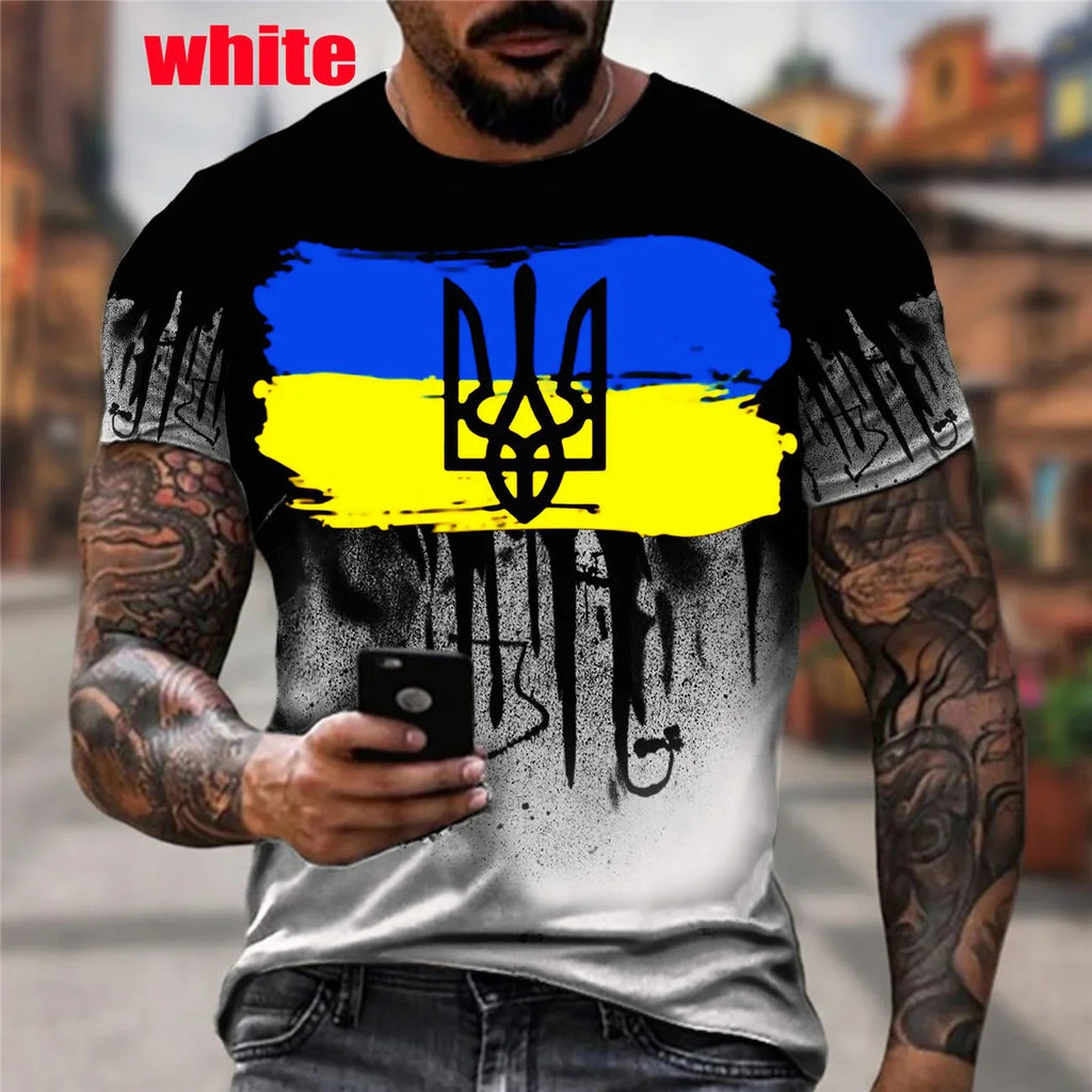 Summer Fashion Camo Ukraine Flag 3d Printing T-shirt Harajuku Casual - tif-shop24.de