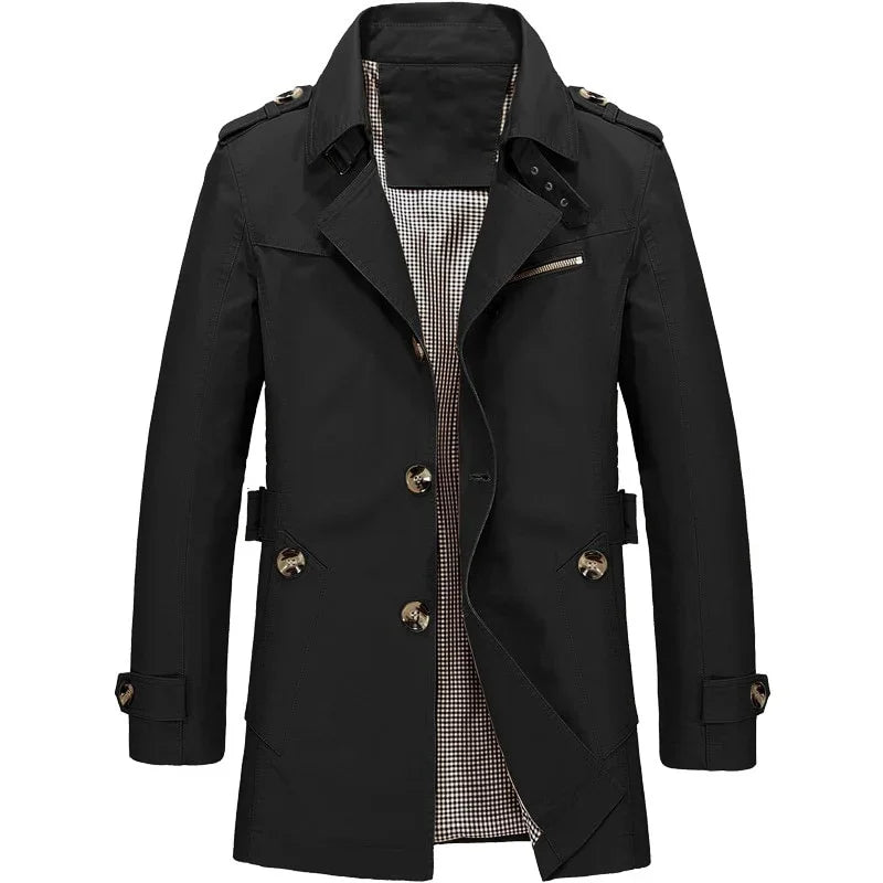 Neue Trenchcoat Lange Jacke Casual Windjacke Mode Mantel | tif-shop24.de