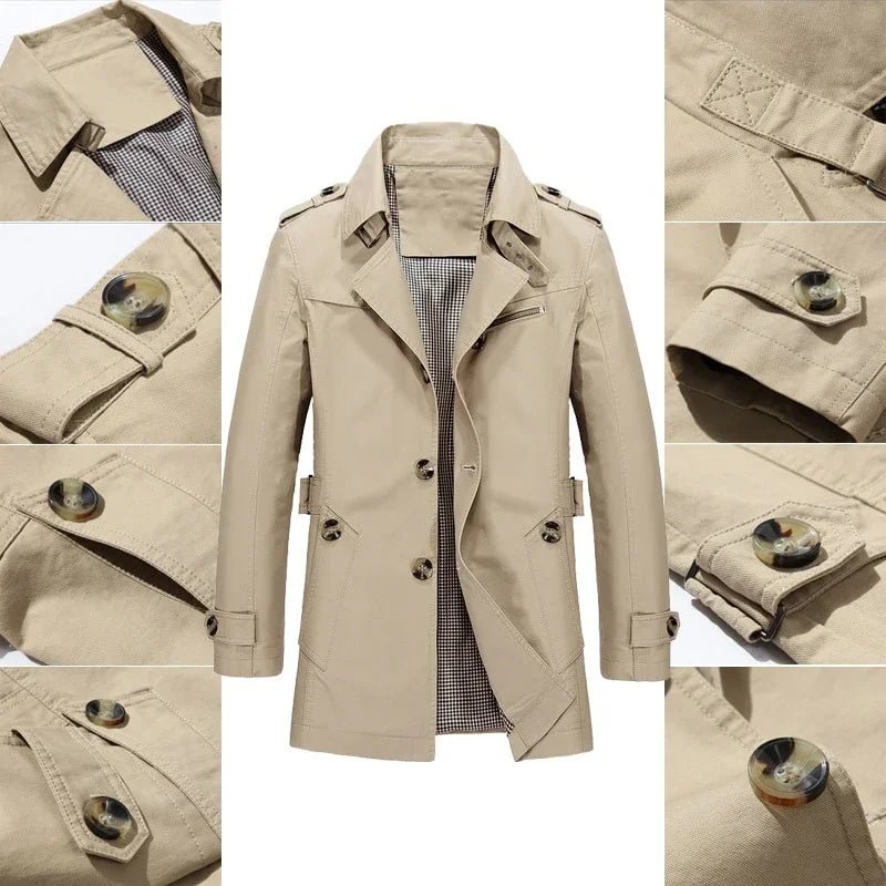 Neue Trenchcoat Lange Jacke Casual Windjacke Mode Mantel | tif-shop24.de