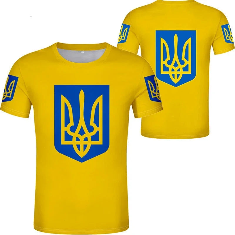 Neues Ukraine-T-Shirt 3D-Druck Kurzarm Ukrainische Flagge | tif-shop24.de