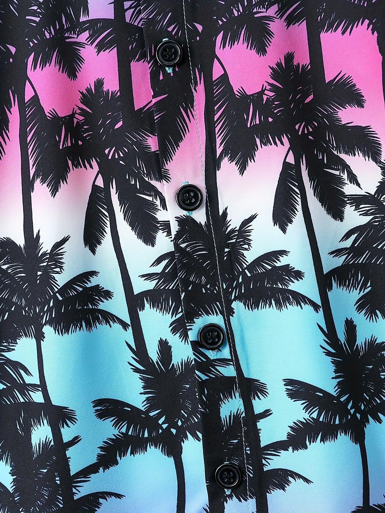 2er-Set Jungen Kurzarmhemd & Shorts mit Kokosnussbaum-Print – Urlaub & Strand - tif-shop24.de