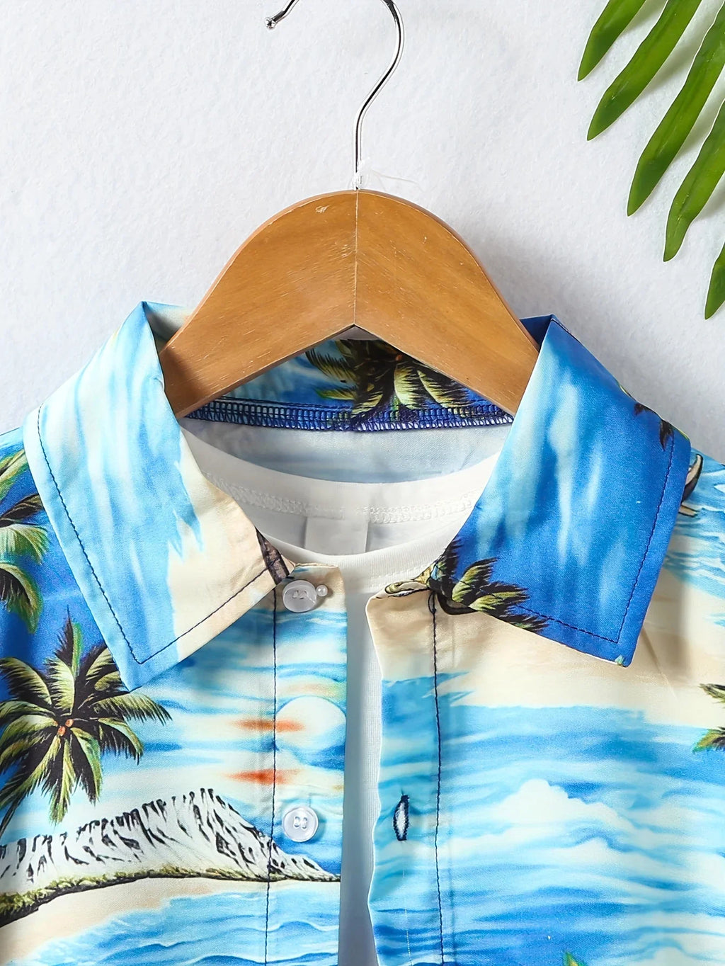 Jungen 2-teiliges Lässiges Strand-Kokosnussbaum-Druck-Kurzarm-Lapels-Shirt Und Shorts-Set, Geeignet Für Jungen-Sommer-Strandpartys - tif-shop24.de