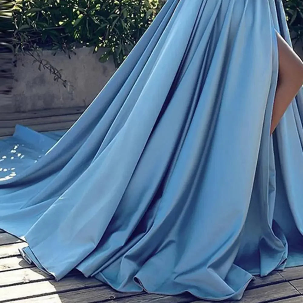 Formal Dress Off Shoulder High Slit Floor Length Prom Long Dress Sexy Split-end Temperament Elegant - tif-shop24.de