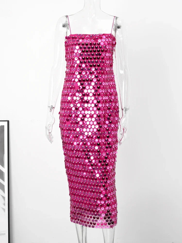 Sequin Party Women Backless Slim Hip Package Midi Female | tif-shop24.de